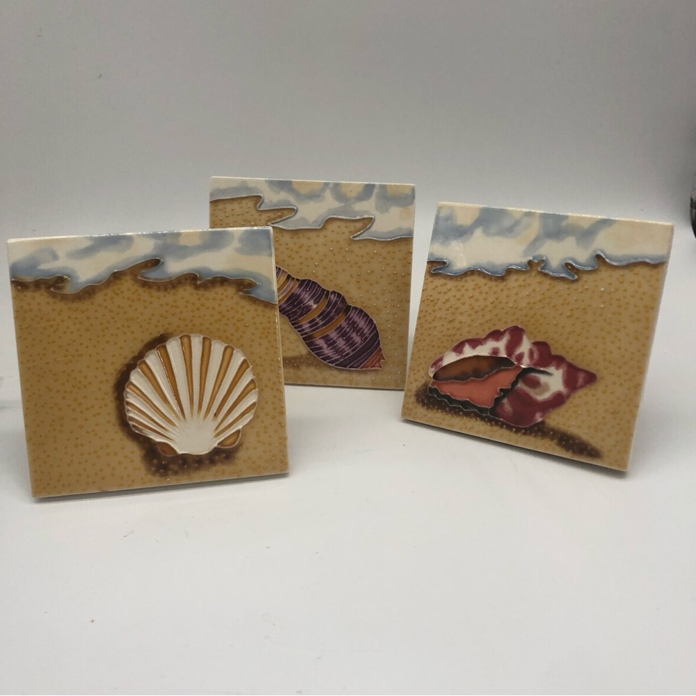 Seashell fine art coasters